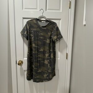 Camo print, mid length, short sleeve dress.  Size medium